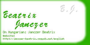 beatrix janczer business card
